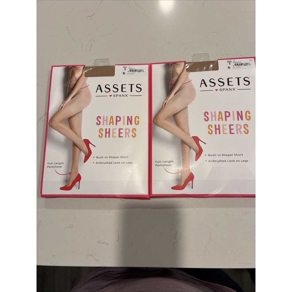 ASSETS SPANX SHAPPING SHEERS 2 PACK BUILT-IN SHAPER SHORT Nude SZ: 5